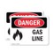 Signmission Gas Line Danger Sign, Plastic, 10in W x 7in L, 2PK OS-2PACK-DS-P-710-L-1272 - alternate 1